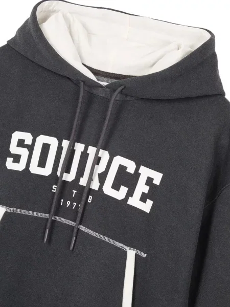 Περικομμένο hoodie Tomboy με σχέδιο γκρι