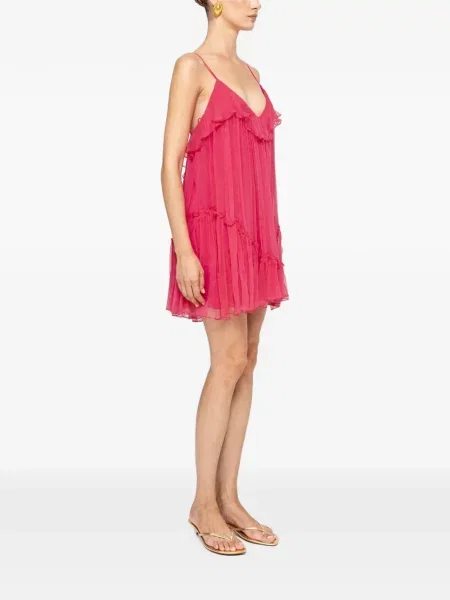 Rochie mini Nissa de mătase roz