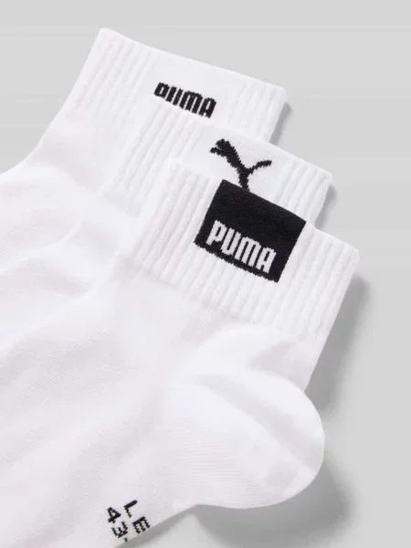 Skarpety z elastycznym prążkowanym ściągaczem w Zestaw 3 szt. Puma białe
