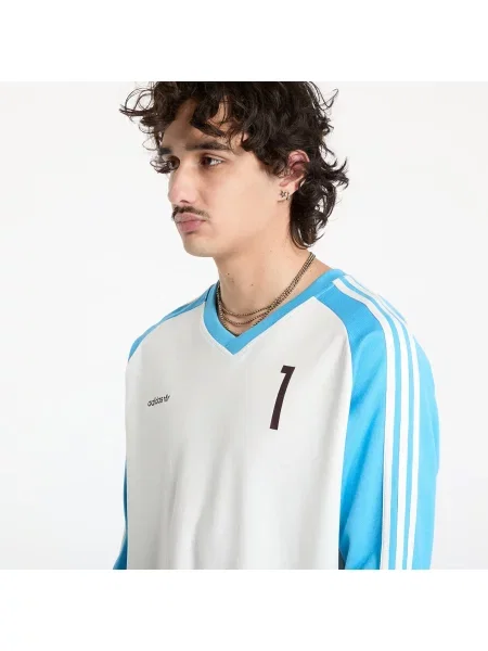 Тениска с дълъг ръкав Adidas Originals с принт от джърси бяло