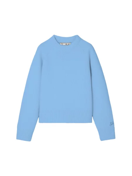 Dzianinowy sweter Mc2 Saint Barth niebieski