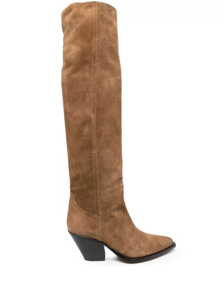 Botine Sonora din piele de căprioară maro