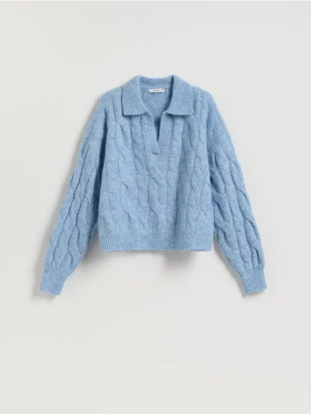 Reserved Джемпер з коміром блідо-блакитний блакитний