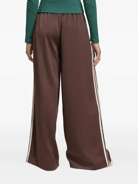 Spodnie Adidas z siateczką na platformie w paski szare