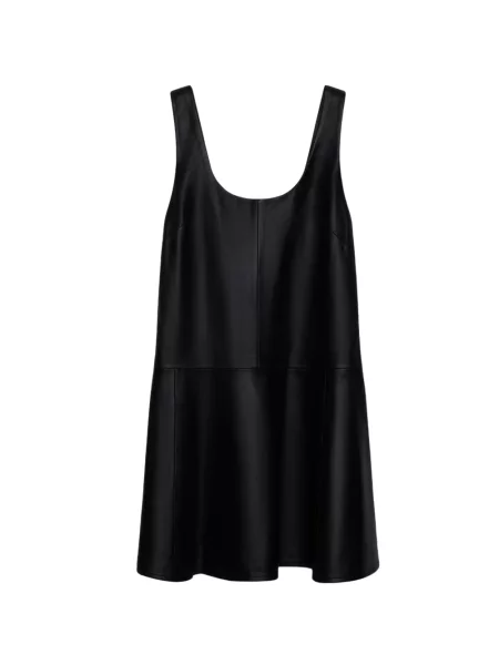 Sukienka mini Stand Studio skórzana w kształcie litery A garniturowa czarna