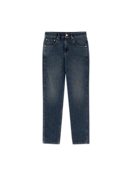 Jeansy straight leg Brunello Cucinelli niebieskie