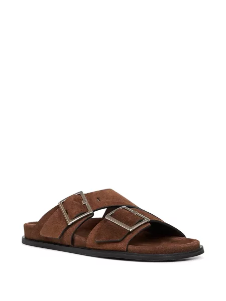 Papuci tip mules Alohas din piele de căprioară maro