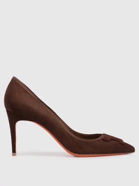 Замшевые туфли Santoni коричневые