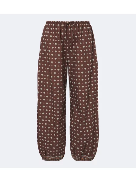 Pantaloni Dôen cu imagine maro