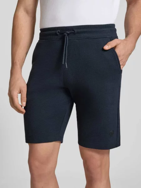 Szorty dresowe o kroju regular fit z wyhaftowanym logo model Fillip' Blend granatowe