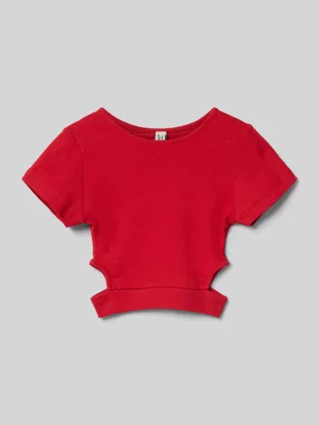 T-shirt krótki z wycięciem Blue Effect czerwona