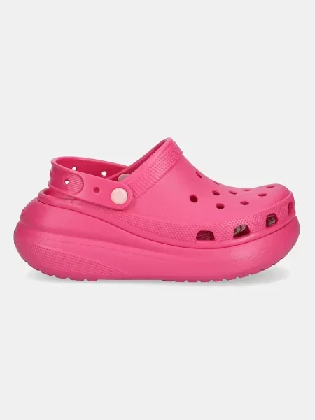 Классические шлепанцы Crocs на платформе розовые