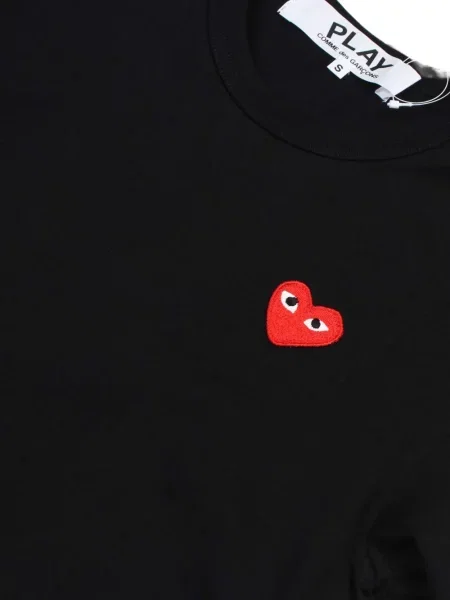 Тениска Comme Des Garçons Play със сърца черно