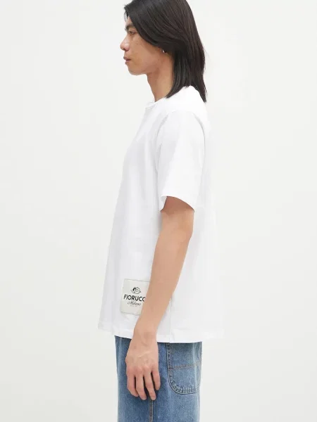 Μπλουζάκι Fiorucci Label Regular Fit T-Shirt ανδρικό άσπρο λευκό