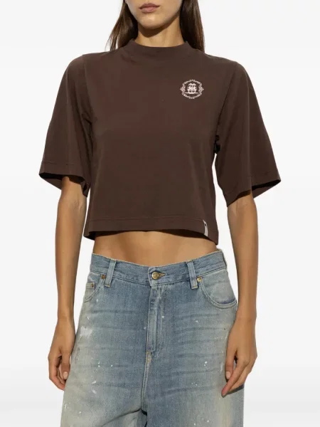 Decupat tricou Palm Angels maro