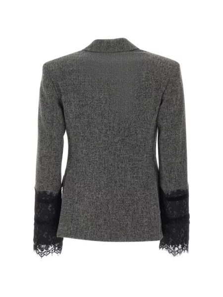 Sacou Kaos din dantelă cu două rânduri de nasturi gri