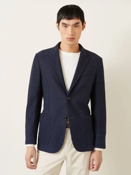 Zegna Žerzejové Sako Regular Fit tmavě modrá