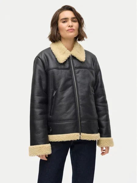 Vero Moda Geacă din imitație de piele Kay negru