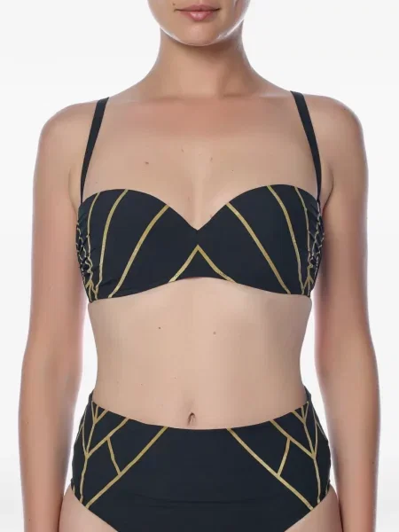 Top Gottex cu imagine cu imprimeu geometric negru