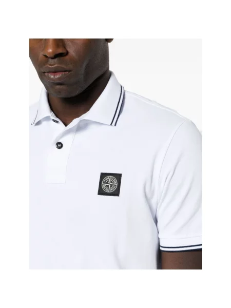 Koszulka polo Stone Island z kamieniami biała