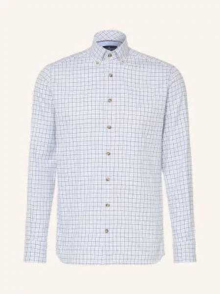 Hackett London Flanelová Košile Tailored Fit černošedá černá bílá
