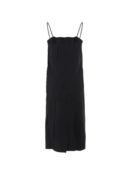 Rochie midi Alainpaul cu funde cu bretele negru