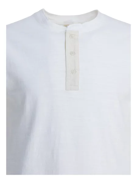 Tricou Buzz Ricksons cu guler henley alb