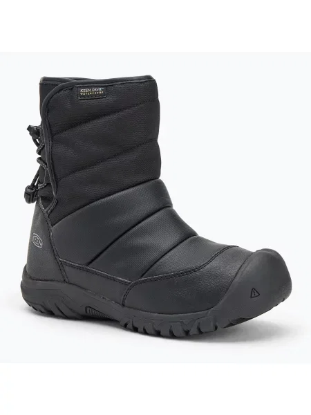 Śniegowce juniorskie KEEN Puffrider WP black/steel grey czarne