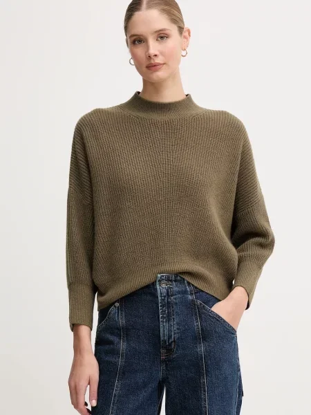 Svetr s příměsí vlny OUI s golfem zelená