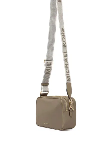 Kožené mini mini šaty Michael Michael Kors na ramínka bílé