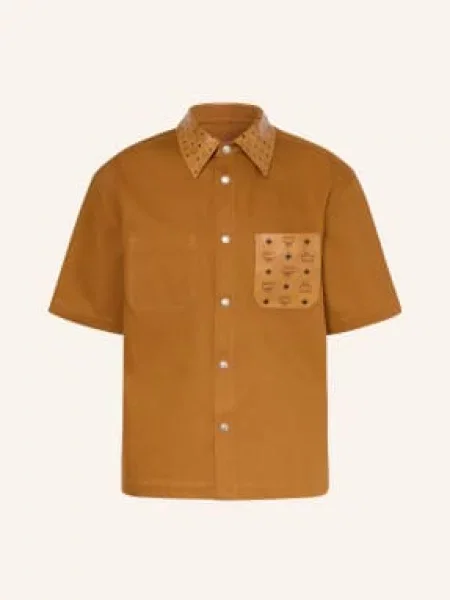 Mcm Košile S Krátkým Rukávem Střih Comfort Fit koňaková černá