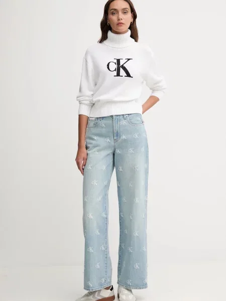 Pulover Calvin Klein Jeans alb