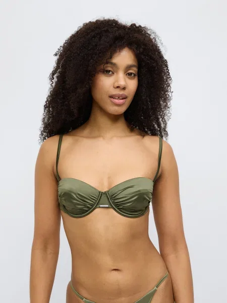 Calvin Klein Swimwear Bikini zgornji del oliva