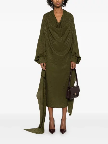 Rochie Ferragamo de mătase de costum verde