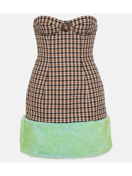 Sztuczne futro sukienka Area bez ramiączek