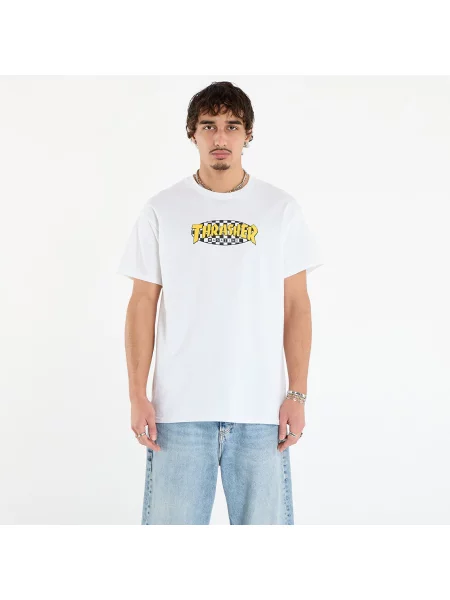 Póló Thrasher Checkered Oval T-Shirt White S fehér