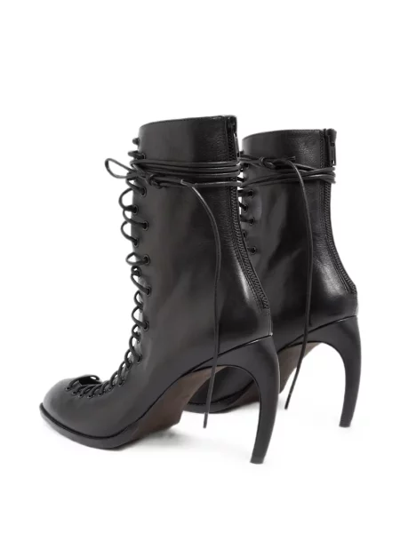 Боти до глезена Ann Demeulemeester с връзки с дантела черно
