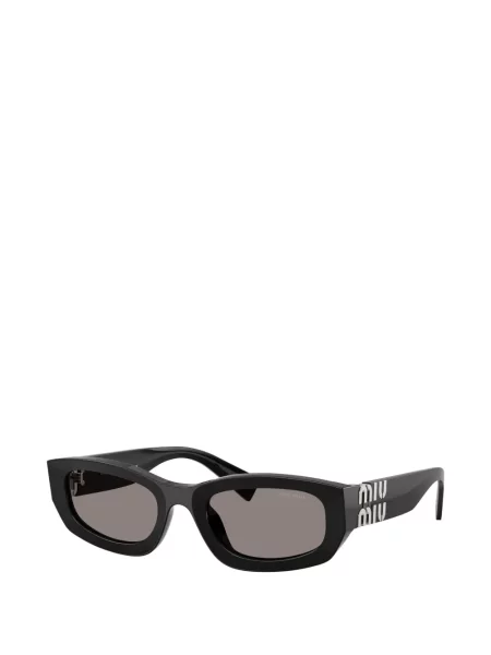 Правоъгълни слънчеви очила Miu Miu Eyewear с автограф черно