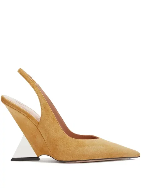 Pantofi cu toc The Attico cu imprimeu geometric slingback galben