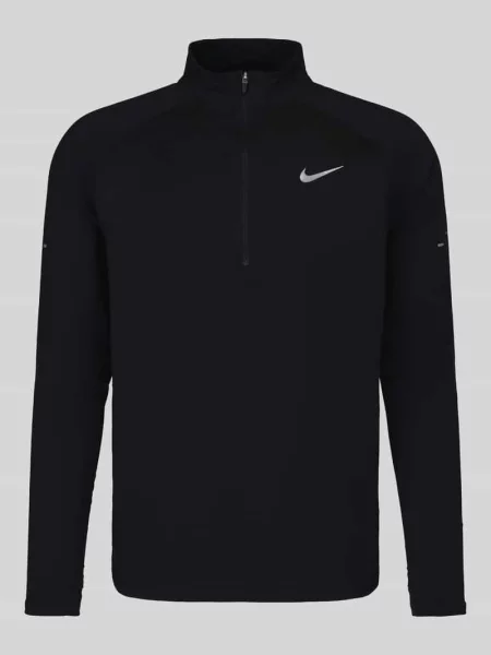 Bluzka z długim rękawem sport o kroju regular fit z kołnierzem zapinanym Nike Training czarna