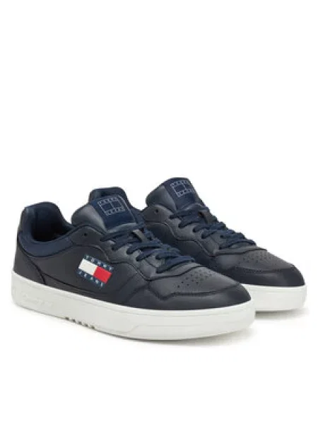 Tommy Jeans Sneakersy New Tjm Cupsole Leather Ess Tmavomodrá