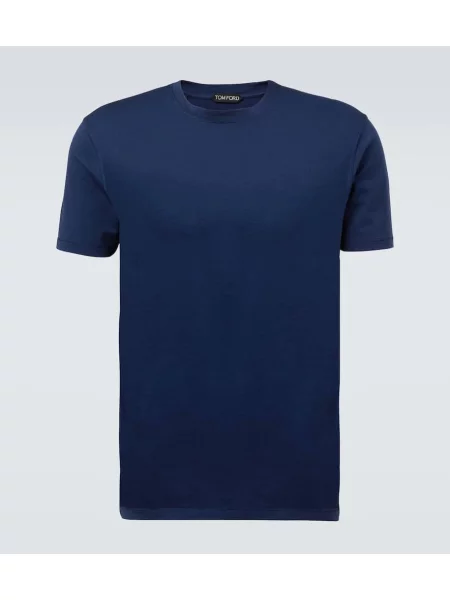Tricou Tom Ford din jerseu albastru