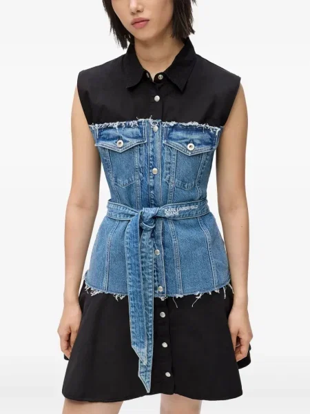 Αμάνικη κοστούμι τζιν φόρεμα Karl Lagerfeld Jeans μπλε