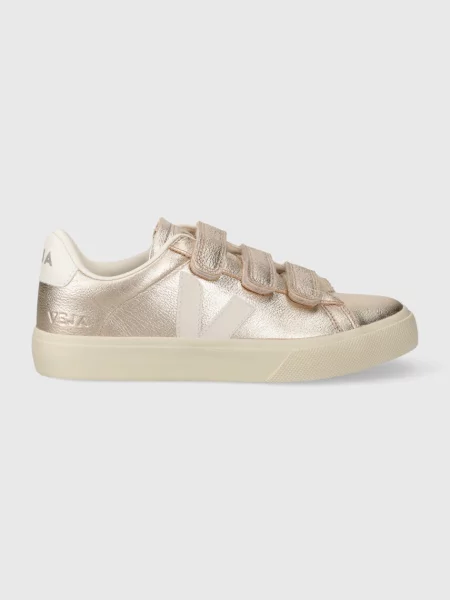 Шкіряні кросівки Veja Recife Logo золотий