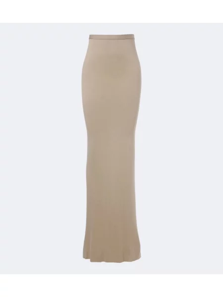 Fusta maxi Rick Owens din jerseu bej