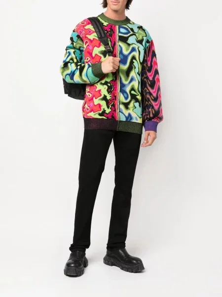 Haftowane proste jeansy Philipp Plein czarne