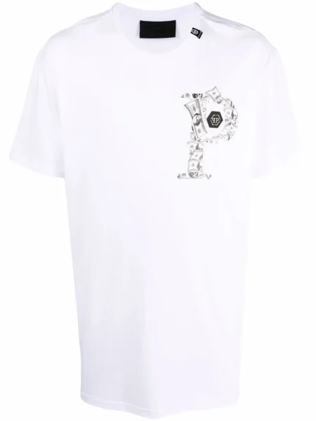Tricou Philipp Plein cu imagine alb