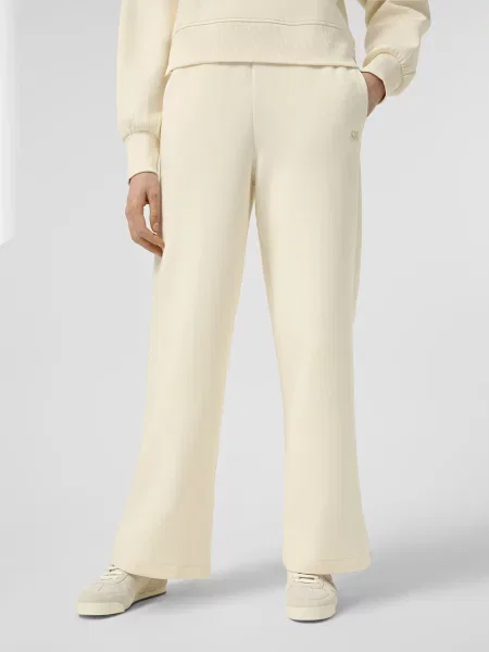 Повсякденні штани Armani Exchange молочний бавовна/поліестер/еластан
