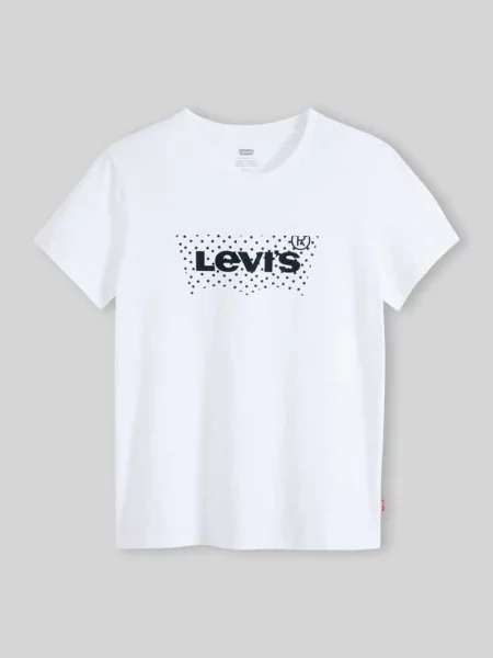 Krój regular fit t-shirt z czystej bawełny z nadruk z logo Levi's biała