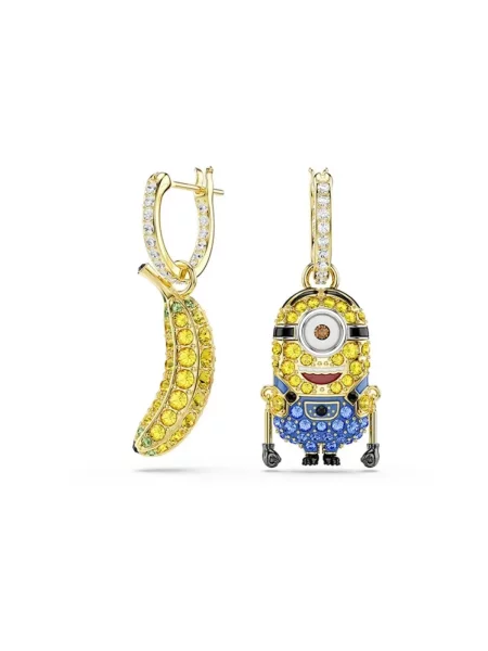 Swarovski kolczyki pozłacane z kryształem Swarovski MINIONS żółte